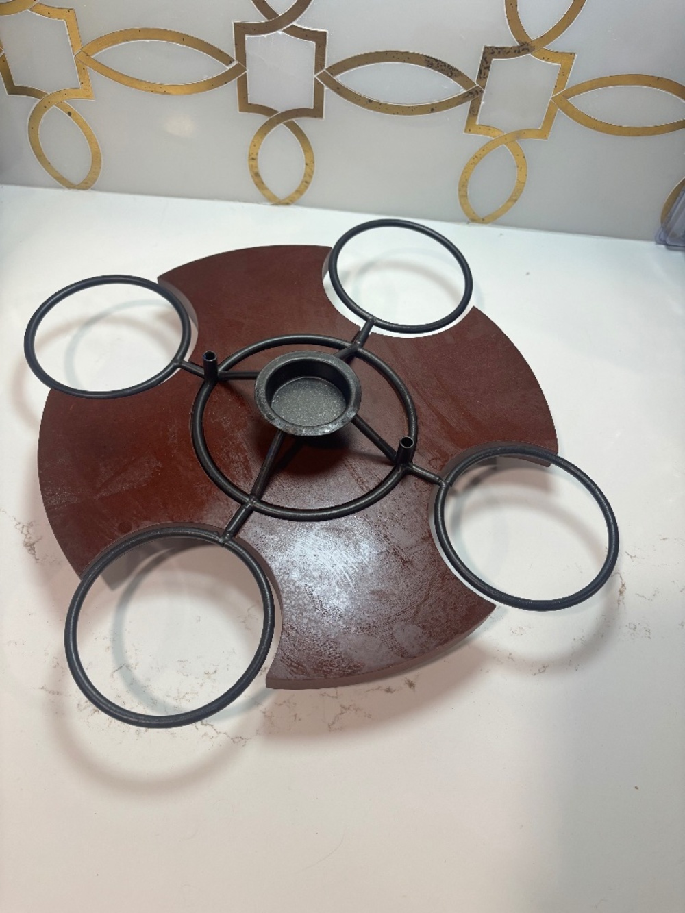 *Read* B Smith Replacement Lazy Suzan With Metal Stand For 5 Bowls & Warmer Trey